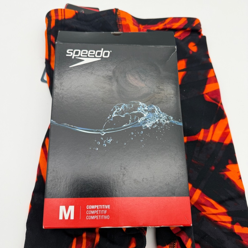 Speedo Reflected Jammer Youth 22 Speedo Orange Black Endurance+ Swim Suit - Picture 12 of 14